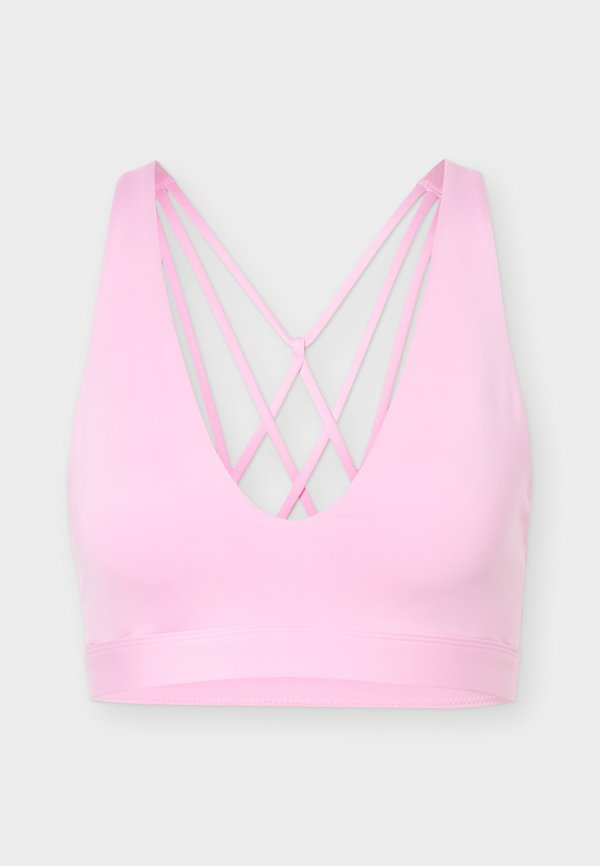 Nike Performance W NK DF INDY STRAPPY BRA - Medium support sports bra - pink rise/black