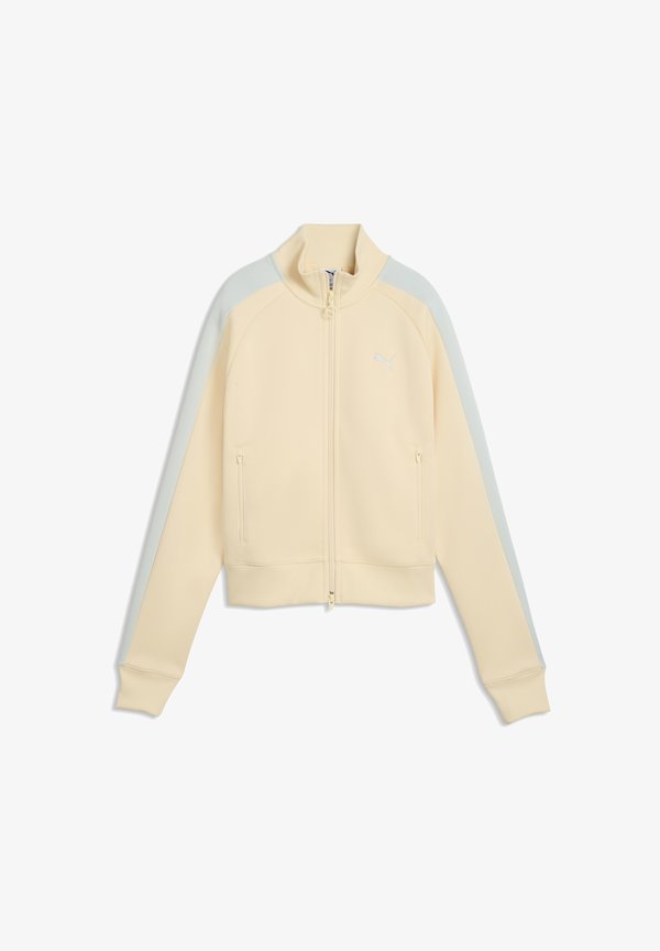 Puma T7 ALWAYS ON SHORT TRACK JACKET - Zip-up sweatshirt - buttercream-créme de mint