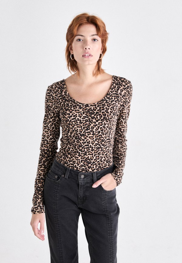 ONLY ONLLIVE LOVE U NECK BODY  - Long sleeved top - ginger root