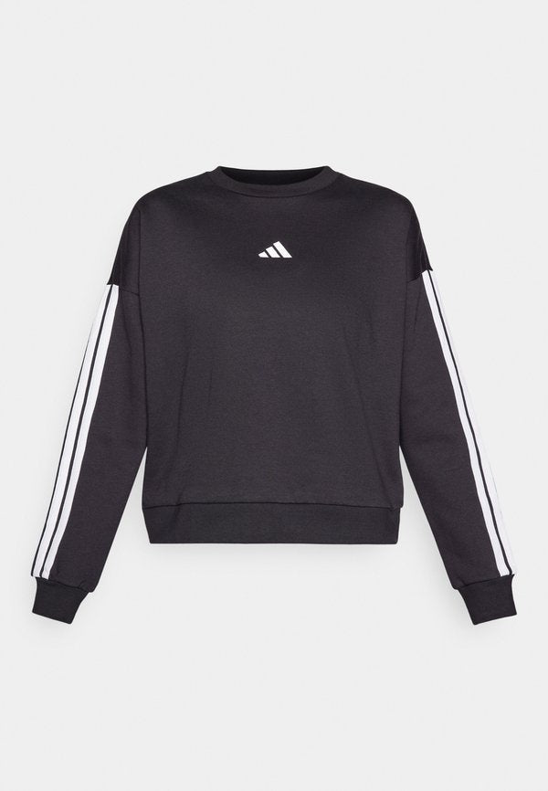 adidas Sportswear ESSENTIALS 3 STRIPES - Sweatshirt - black/white