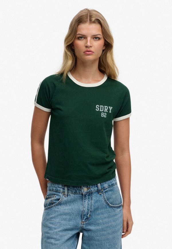 Superdry & Co ATHLETIC ESSENTIALS  - Print T-shirt - enamel green