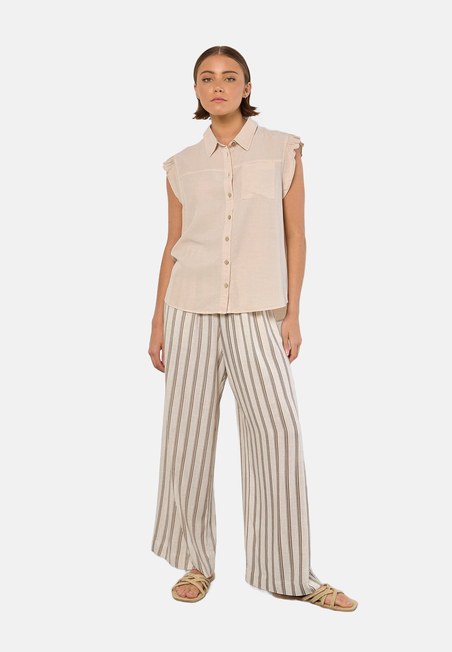 Apricot RUFFLE HEM SLEEVE