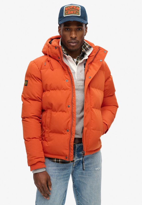 Superdry & Co EVEREST HOODED PUFFER - Winter jacket - pureed pumpkin orange