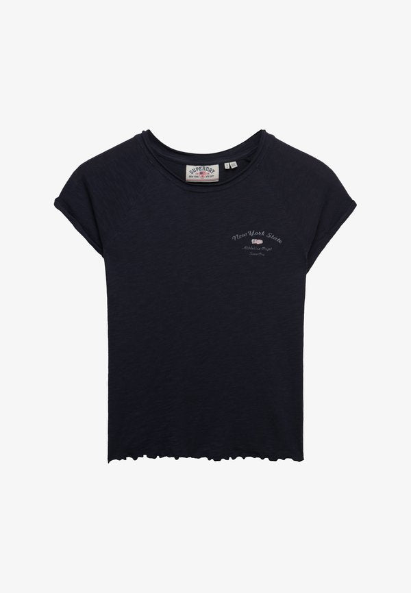 Superdry & Co ATHLETIC ESSENTIALS SLUB GRAPHIC - Print T-shirt - eclipse navy
