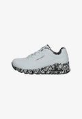 Skechers UNO - Trainers - white durabuck/ black& white mesh trim