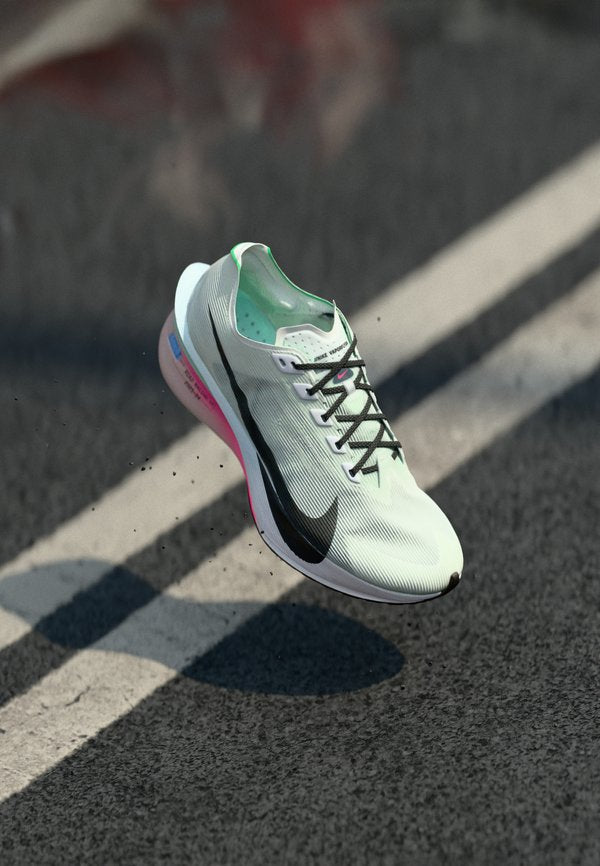 Nike Performance VAPORFLY 4 - Road running shoes - white/black/hyper pink/mint foam/silt red/glacier blue
