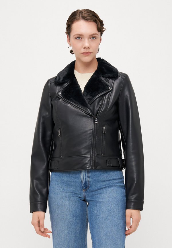 Vero Moda Tall VMHAILEY JACKET - Faux leather jacket - black