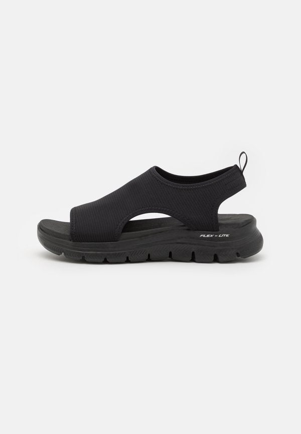 Skechers FLEX APPEAL 4.0 - Wedge sandals - black