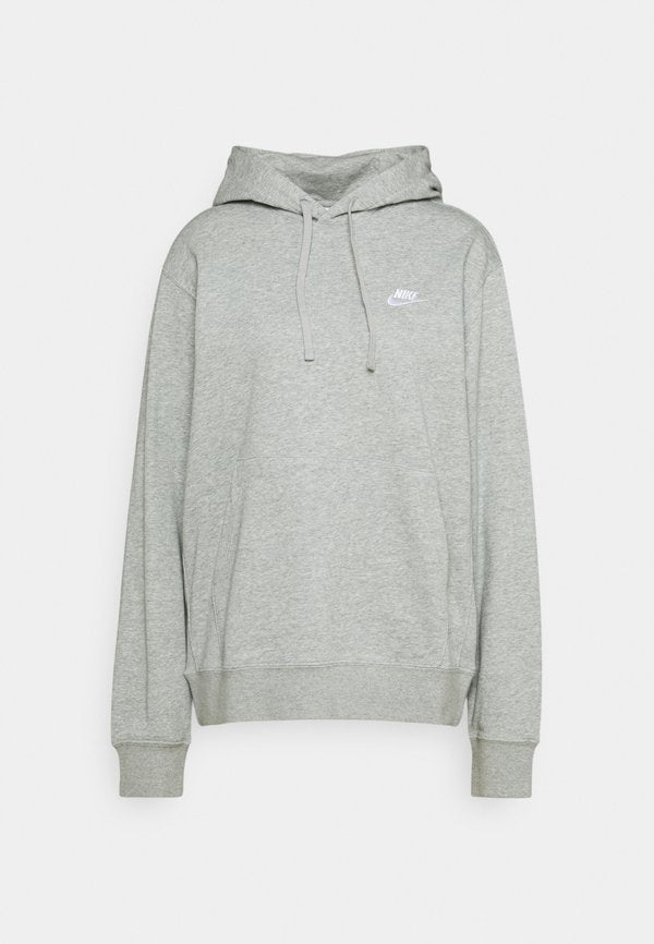 Nike Sportswear CLUB - Hoodie - grey heather/matte silver/white