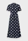 Vero Moda VMEASY JOY LONG SHIRT DRESS - Maxi dress - night sky/snow white