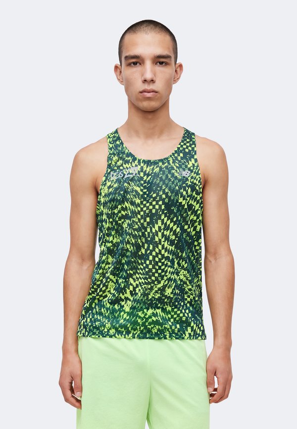 New Balance LONDON EDITION ATHLETICS PRINTED SINGLET - Top - medusa green