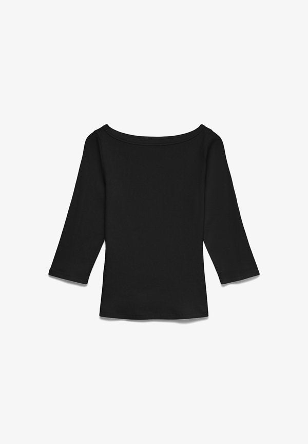Vero Moda Curve T-SHIRT AWCTHEA TOP - Long sleeved top - black