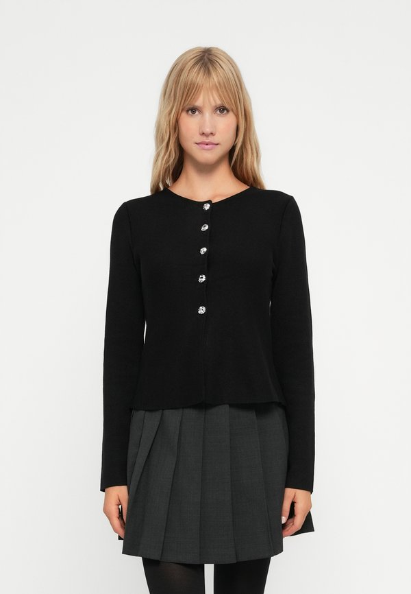 ONLY ONLMELLI ONECK BUTTON CARDI - Cardigan - black