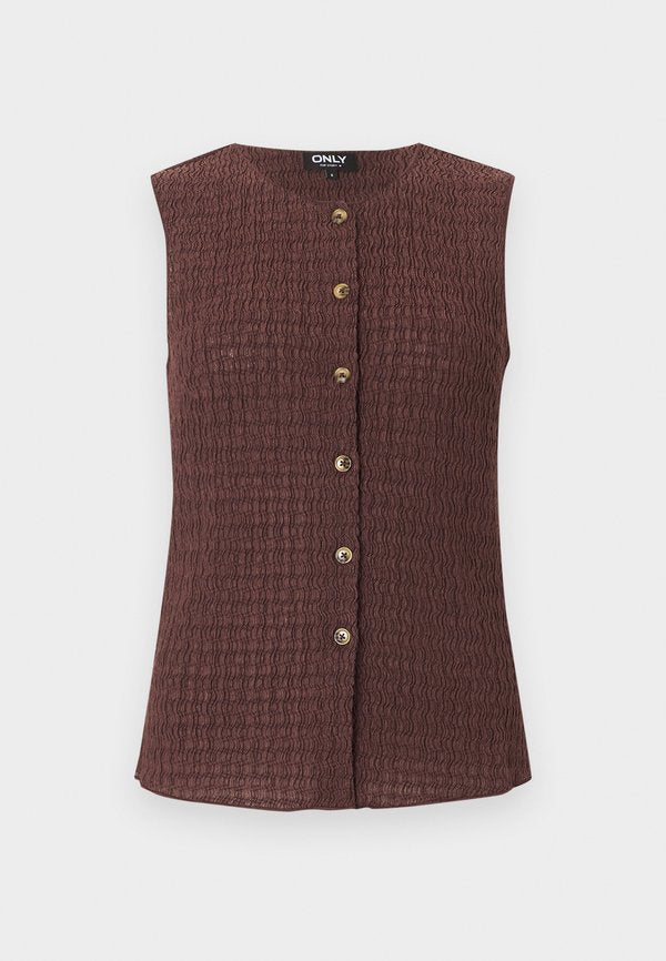 ONLY ONLILSE STRUCTURE - Waistcoat - deep mahogany
