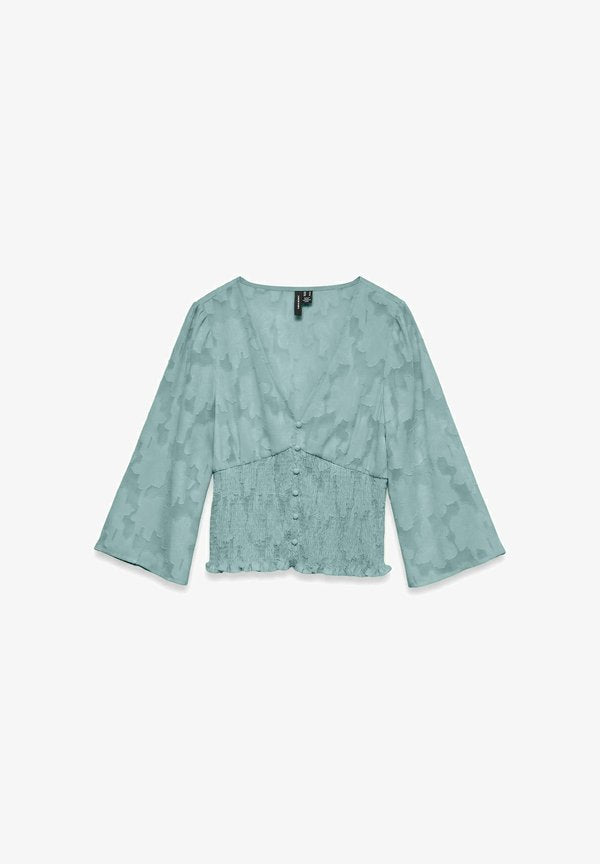 Vero Moda TOP VMGABI TOP - Blouse - gray mist