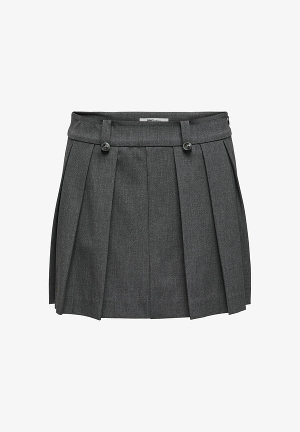 ONLY ONLREGINA Short - Pleated skirt - dark grey melange