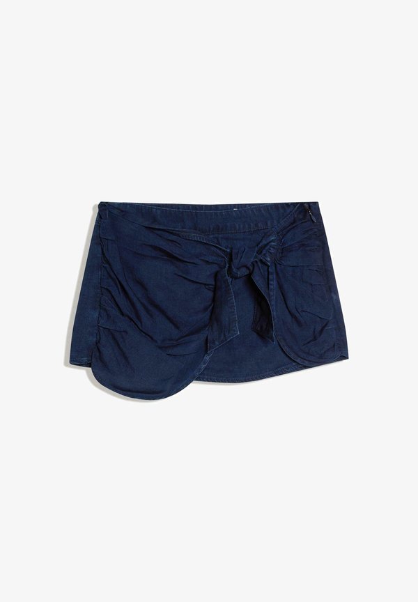 Bershka SKIRT - Denim skirt - dark blue
