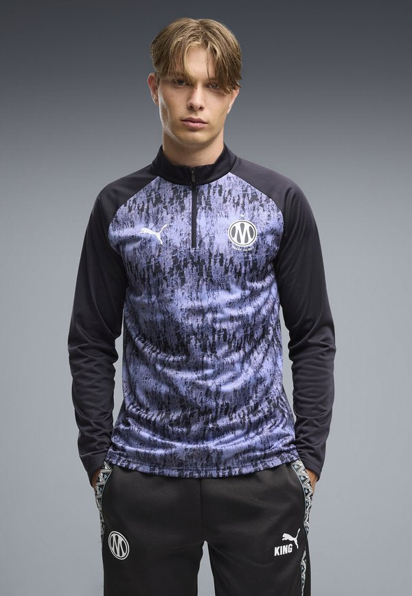 Puma OLYMPIQUE DE MARSEILLE AUFWÄRMOBERTEIL MIT REISSVERSCHLUSS BIS ZUM HALS - Club wear - new navy-lavendar pop