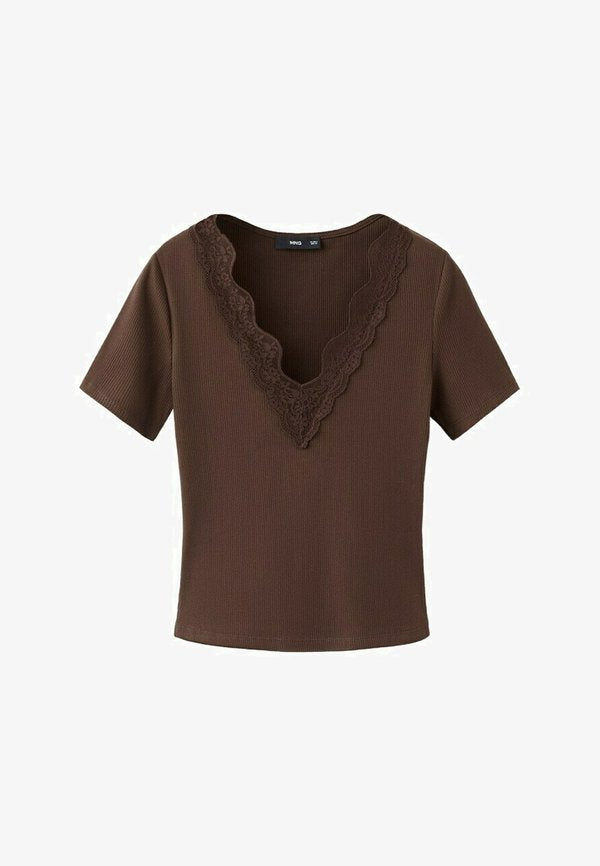 Mango ADULT - Print T-shirt - brown