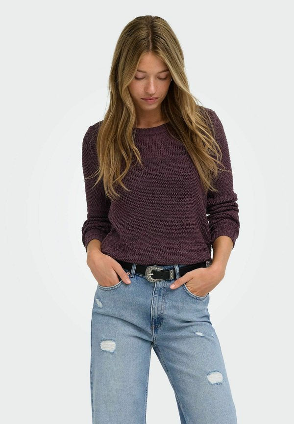 ONLY ONLGEENA XO L/S PULLOVER KNT NOOS - Jumper - fudge