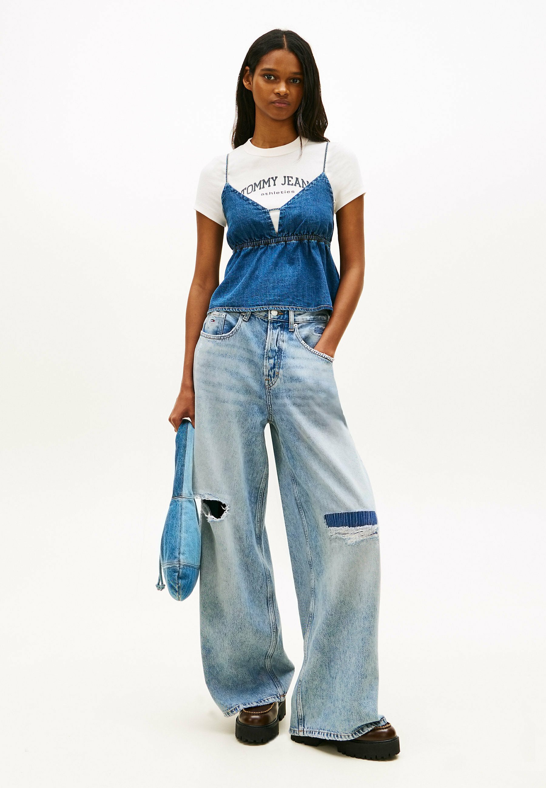 Tommy Jeans CHAMBRAY SPAGHETTI STRAP  V-NECK