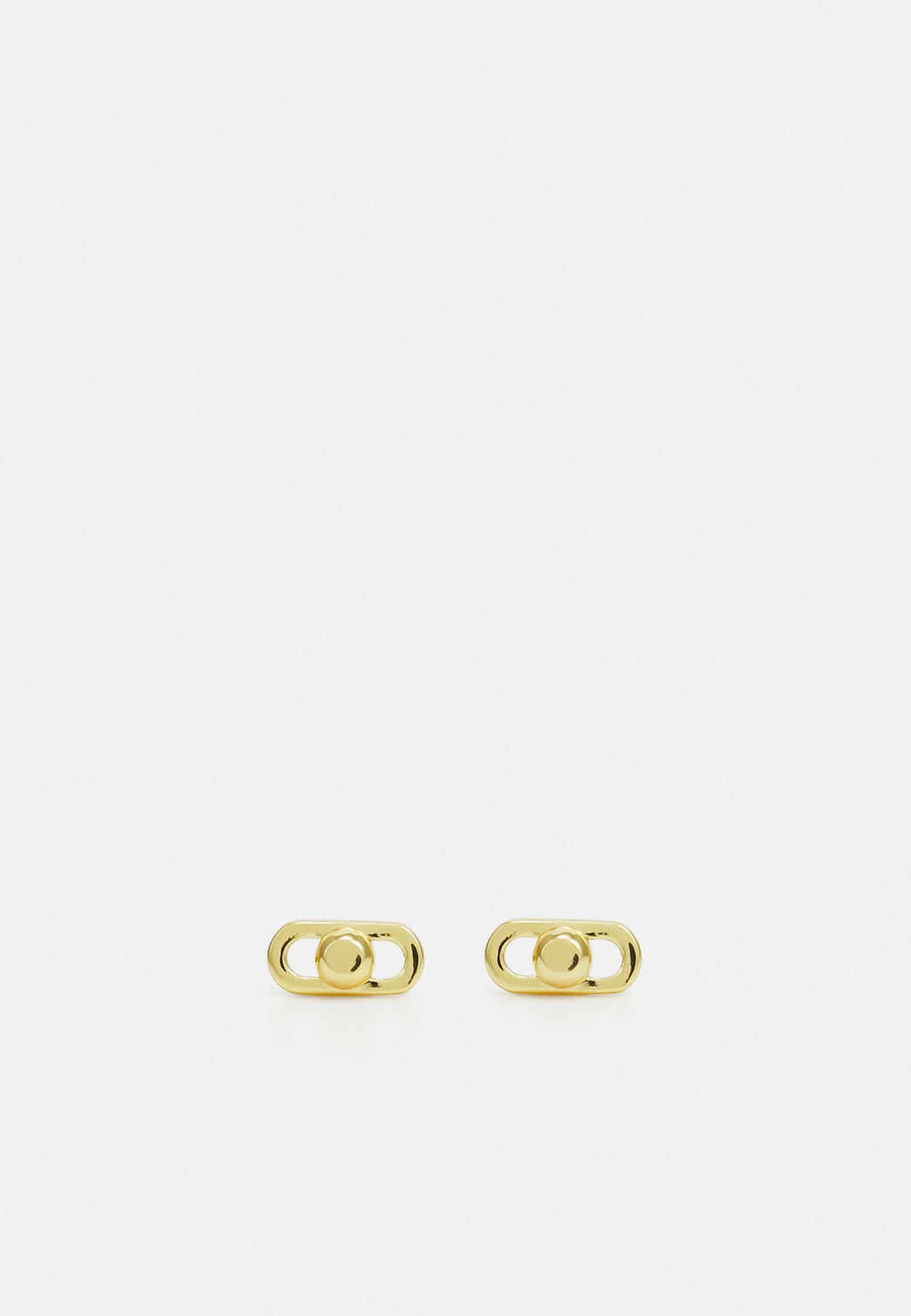 MICHAEL KORS WOMEN'S 14K GOLD-PLATED STERLING SILVER ASTOR LINK STUD EARRINGS, MKC173900710 Media 1