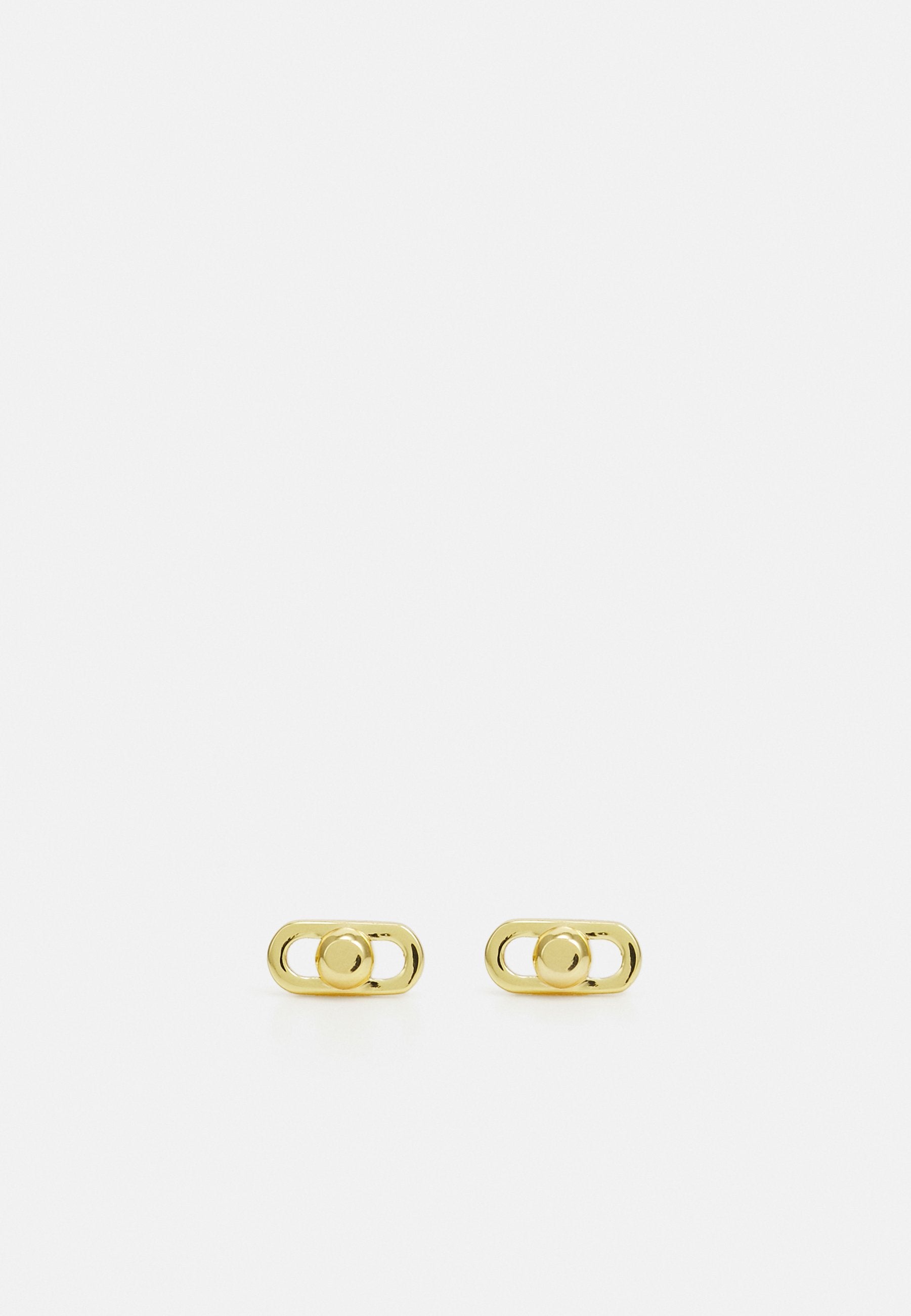 MICHAEL KORS WOMEN'S 14K GOLD-PLATED STERLING SILVER ASTOR LINK STUD EARRINGS, MKC173900710 Media 1