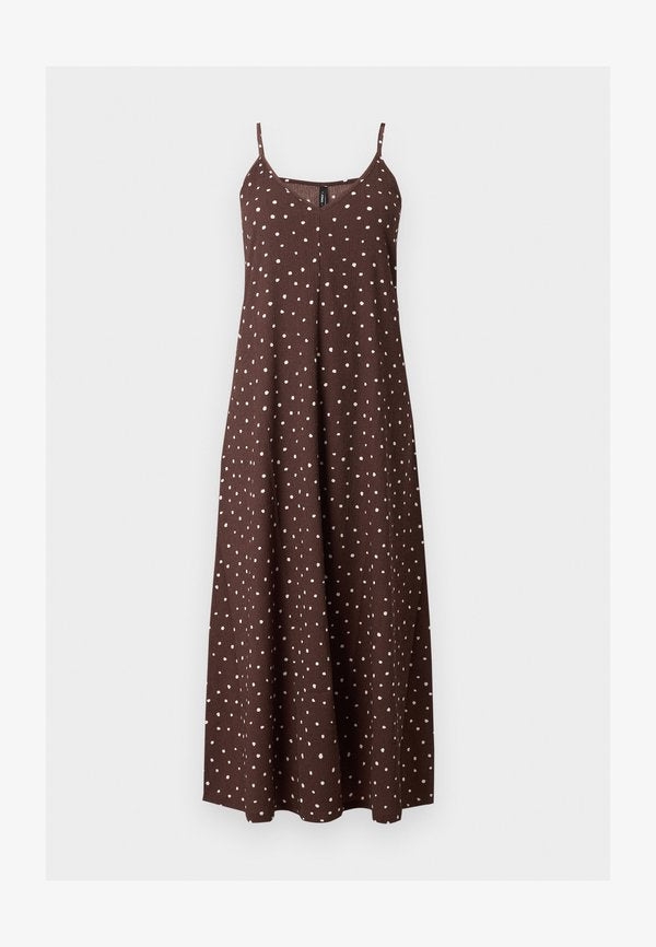ONLY ONLMOLLY V NECK - Day dress - brown