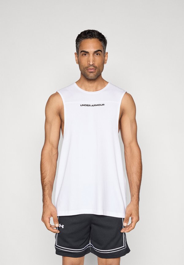 Under Armour HOOPS TRAINING - Top - white/black
