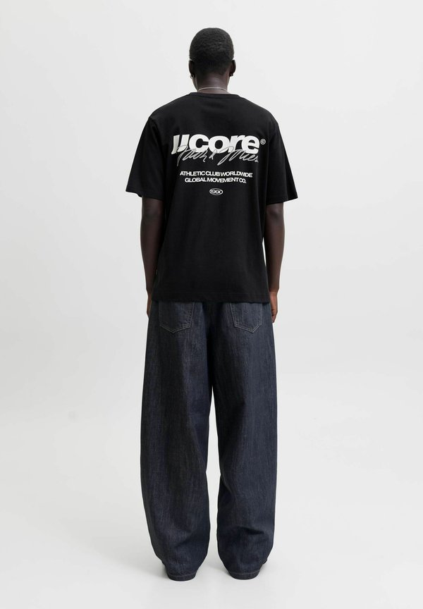 Jack & Jones JCOCLUB BACK SCRIPT TEE SS CREW NECK SN - Print T-shirt - black