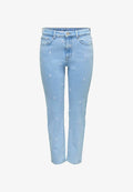 ONLY Straight fit ONLEMILY High waist Ankle length - Straight leg jeans - light blue denim