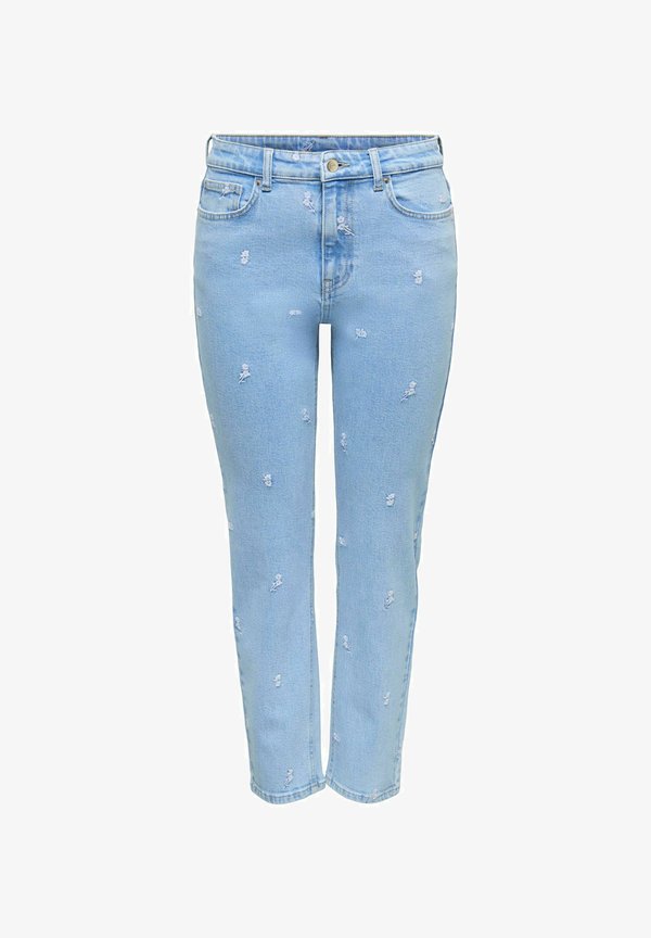 ONLY Straight fit ONLEMILY High waist Ankle length - Straight leg jeans - light blue denim