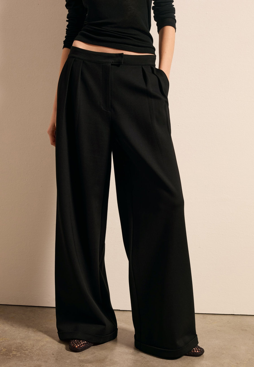 Stefanel WIDE LEG PALAZZO WITH ROMAN STITCH