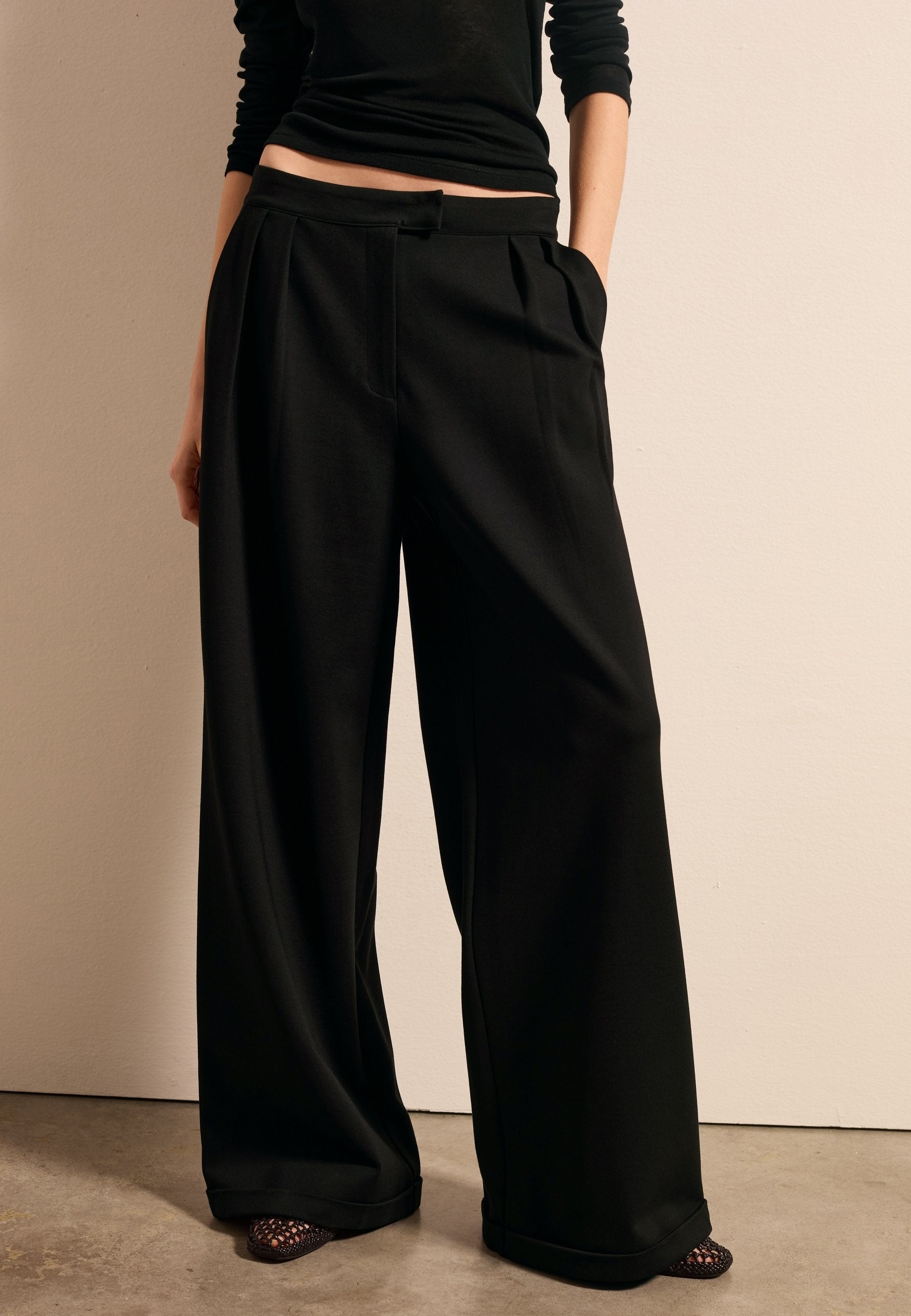 Stefanel WIDE LEG PALAZZO WITH ROMAN STITCH