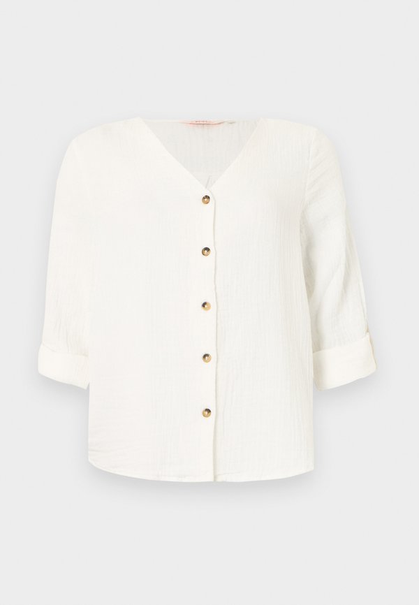 ONLY ONLTHYRA LIFE V NECK SHIRT - Button-down blouse - cloud dancer