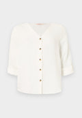 ONLY ONLTHYRA LIFE V NECK SHIRT - Button-down blouse - cloud dancer