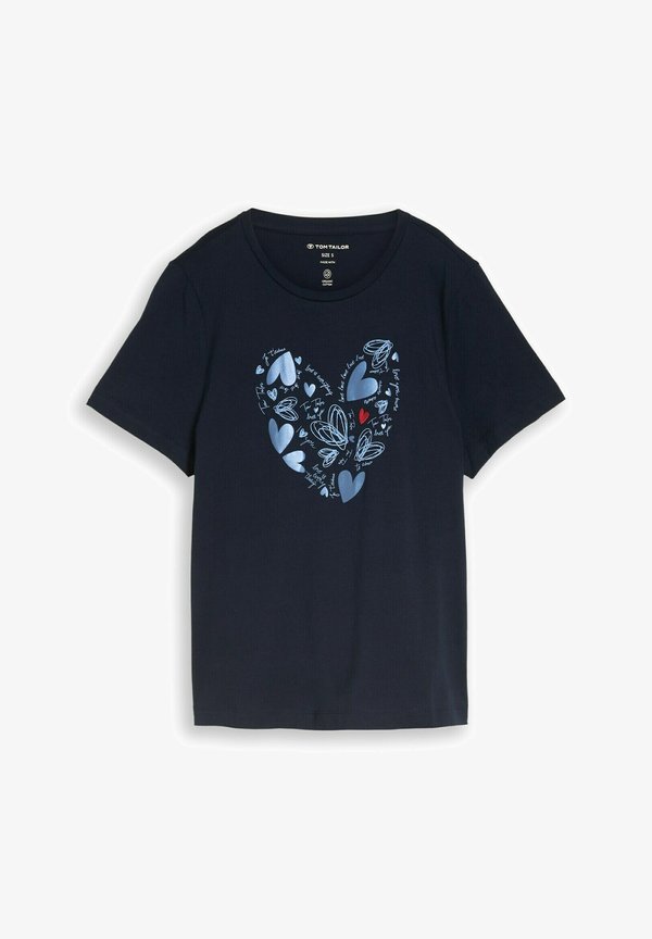 TOM TAILOR T-SHIRT BASIC CREW NECK PRINT - Print T-shirt - real navy blue