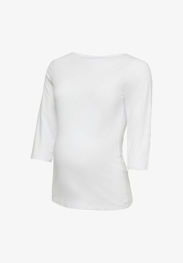 Vero Moda TOP REGULAR FIT BOAT NECK T-SHIRT - Long sleeved top - bright white