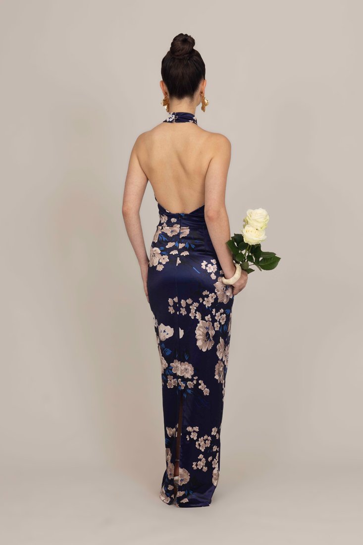 WAL G PETITE ABIGAIL HALTER NECK DRESS