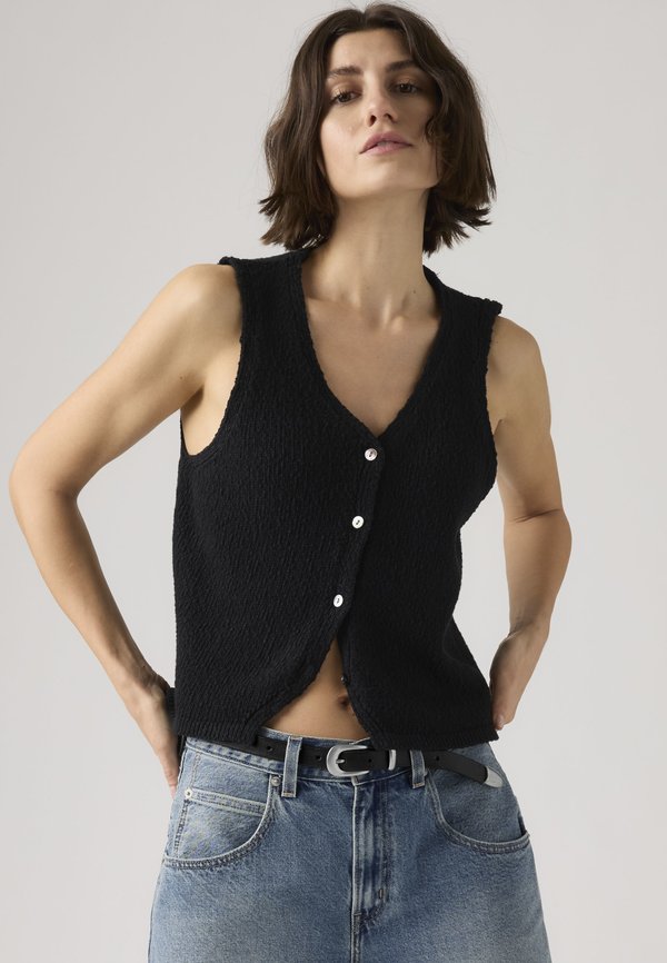 Levi's® HELEN MINI BOUCLE - Waistcoat - anthracite night