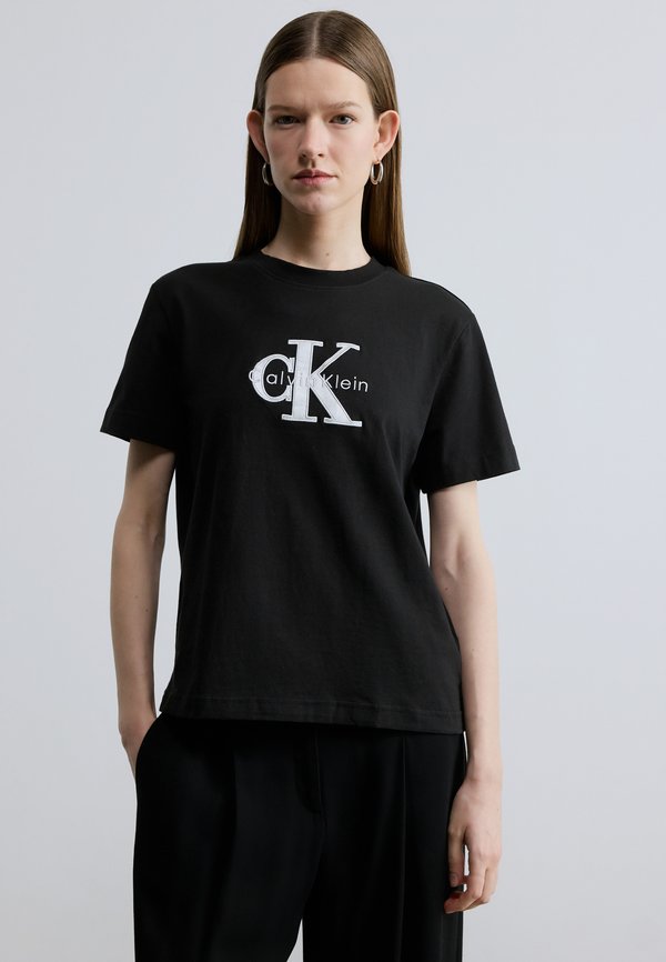 Calvin Klein Jeans CLASSIC MONOLOGO METALLIC - Print T-shirt - black