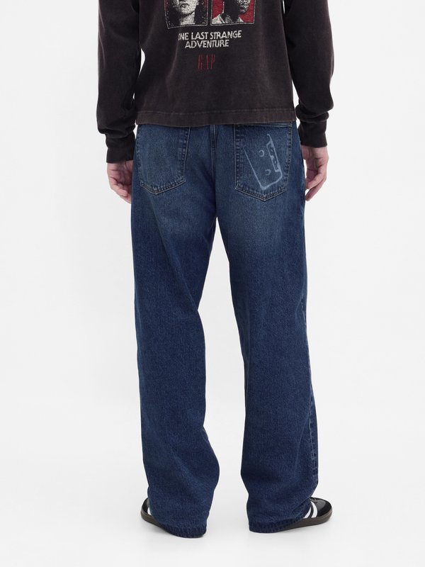 GAP STRANGER THINGS FLANNEL-LINED EXTRA BAGGY JEANS