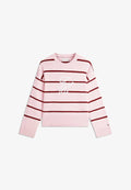 Tommy Hilfiger FULL NEEDLE GRAPHIC SWEATER - CO FULL NEEDLE - Jumper - pink/ivory/liberty red stp