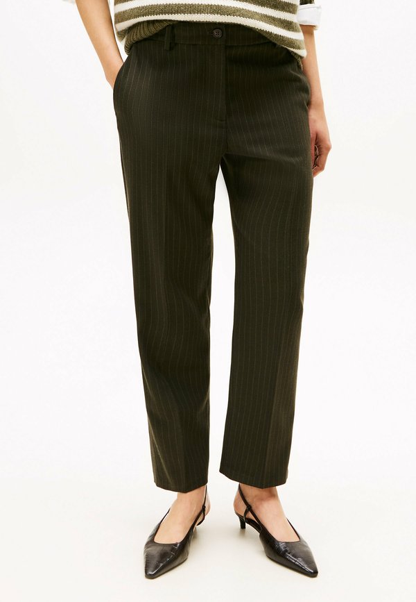 Tommy Hilfiger PINSTRIPE SLIM STRAIGHT LEG - Chinos - camo green pinstripe