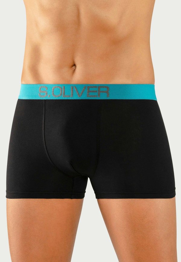 s.Oliver 4PACK - Trunks - schwarz türkis / schwarz hellblau  /schwarz marine / schwarz royalblau
