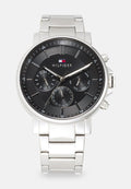 Tommy Hilfiger TYSON - Watch - silver-coloured/black