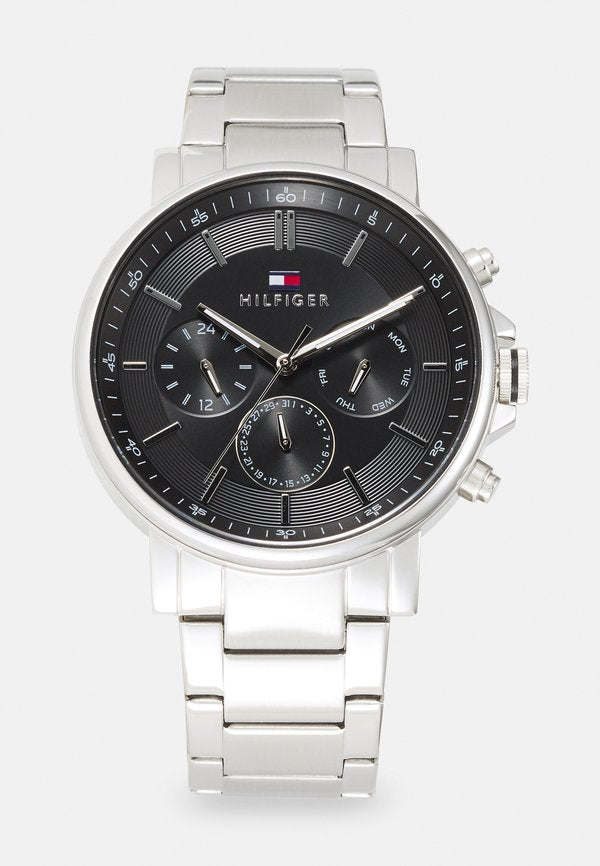 Tommy Hilfiger TYSON - Watch - silver-coloured/black