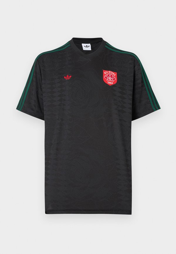 adidas Originals ROSES - Print T-shirt - black collegiate green