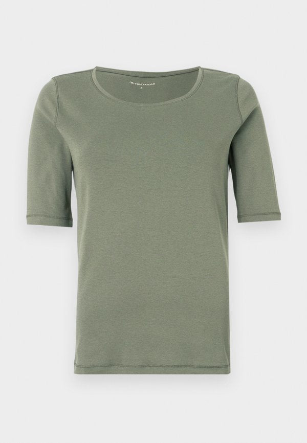 TOM TAILOR CREW NECK - Basic T-shirt - cloudy green