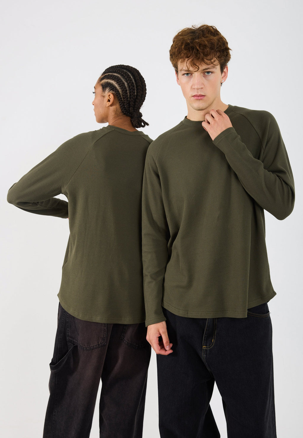 YOURTURN WAFFLE REGULAR FIT RAGLAN LONG SLEEVED